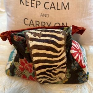 Unique handmade handbag out of vintage fabrics